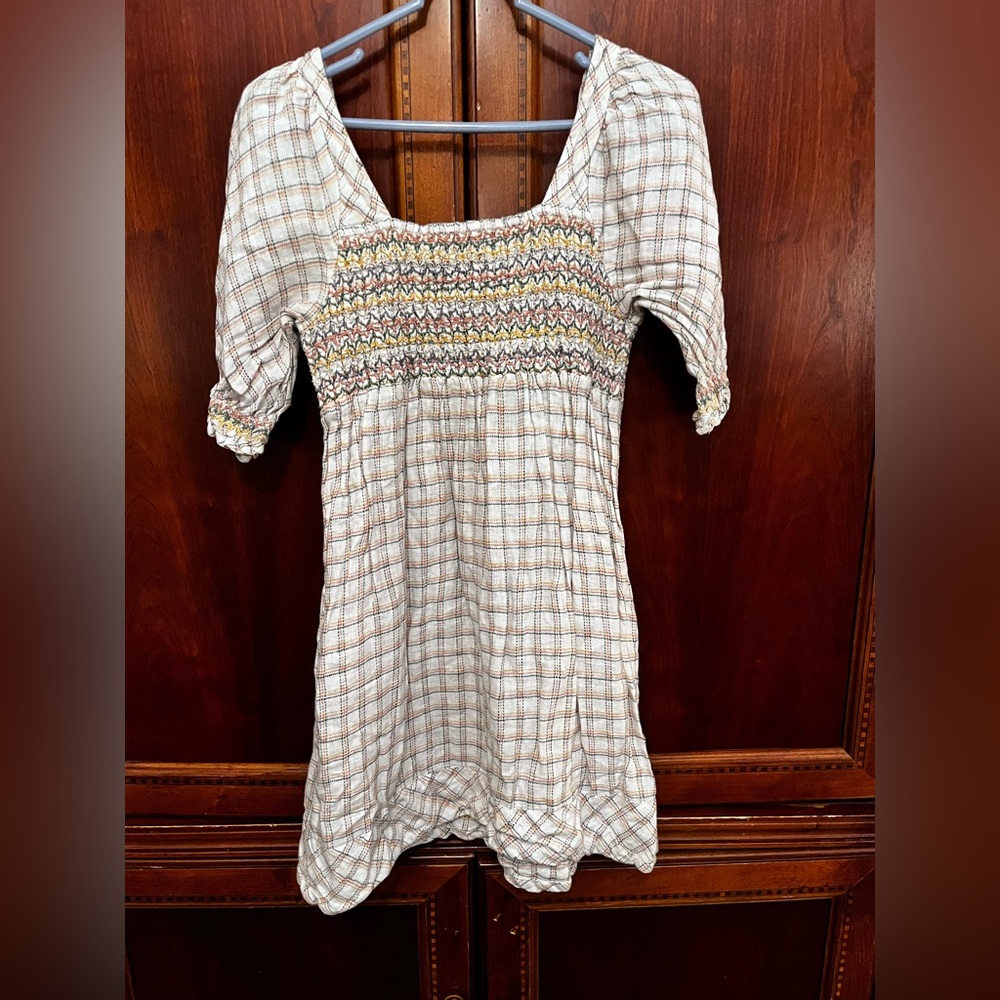 Faherty Cream and Multicolor Plaid Mini Dress - Picture 5 of 7